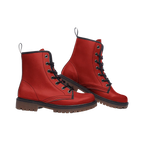 Cherry Red Vegan Leather Combat Boot