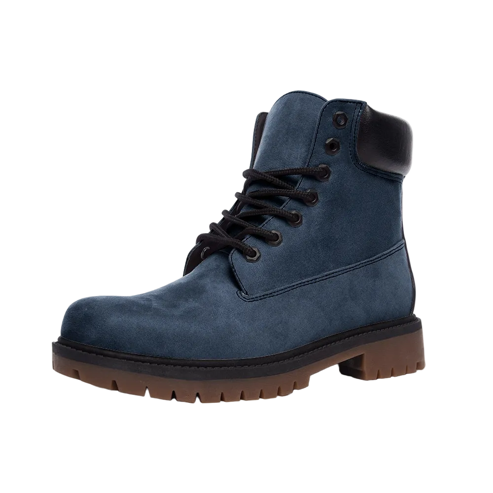 Vegan Suede Boot with Padded Cuff in (In the) Navy