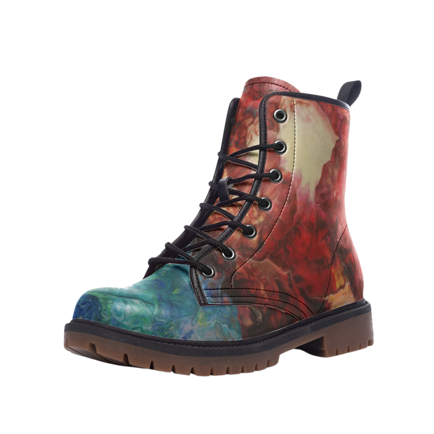 Colourful Cute Combat Boots red and blue