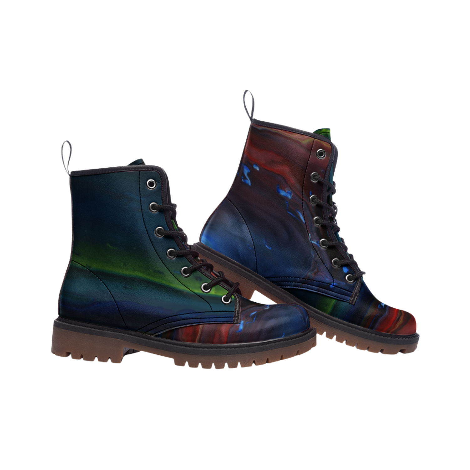 Colourful Cute Combat Boots Green