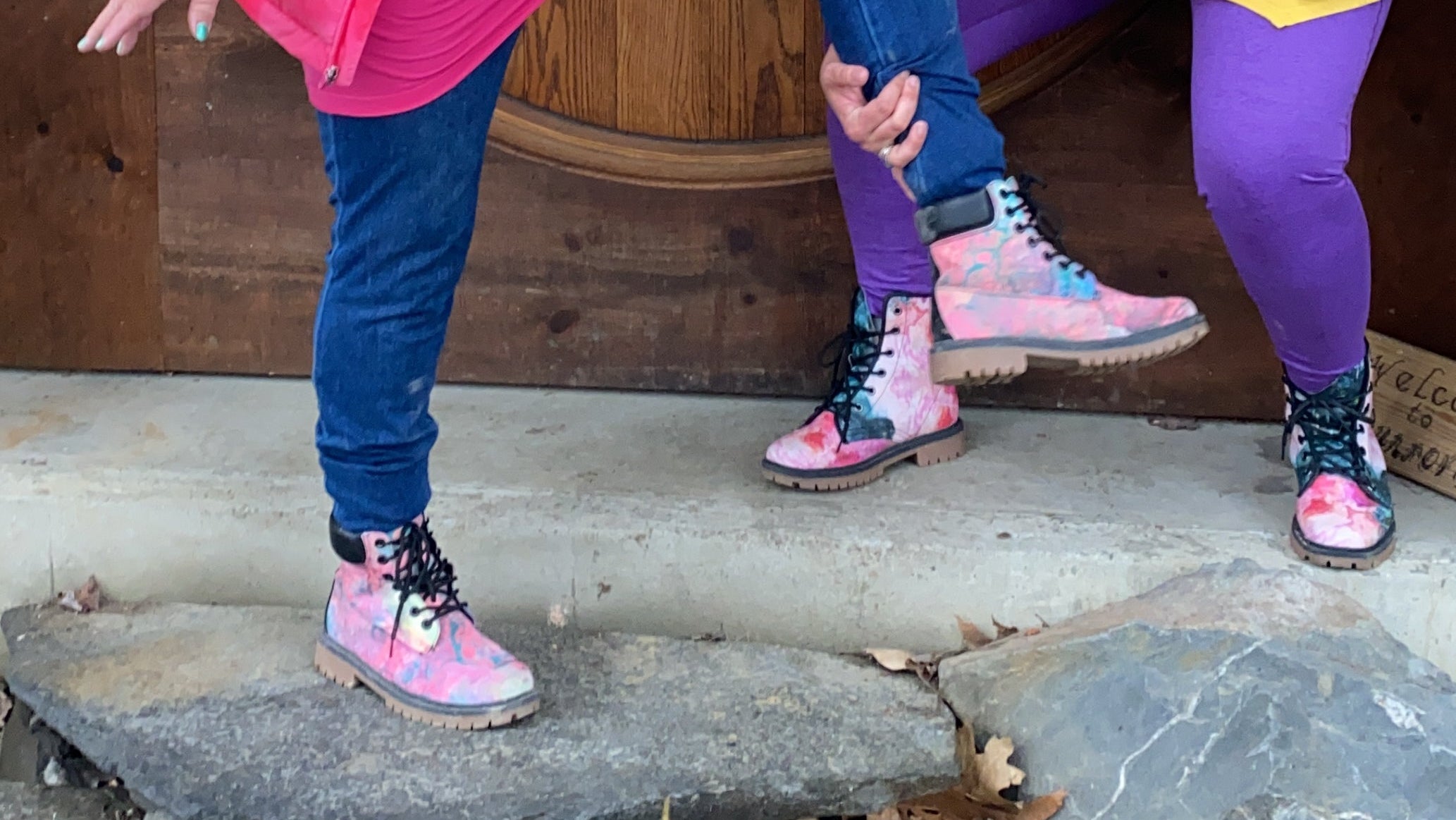 colourful cute combat boots for women