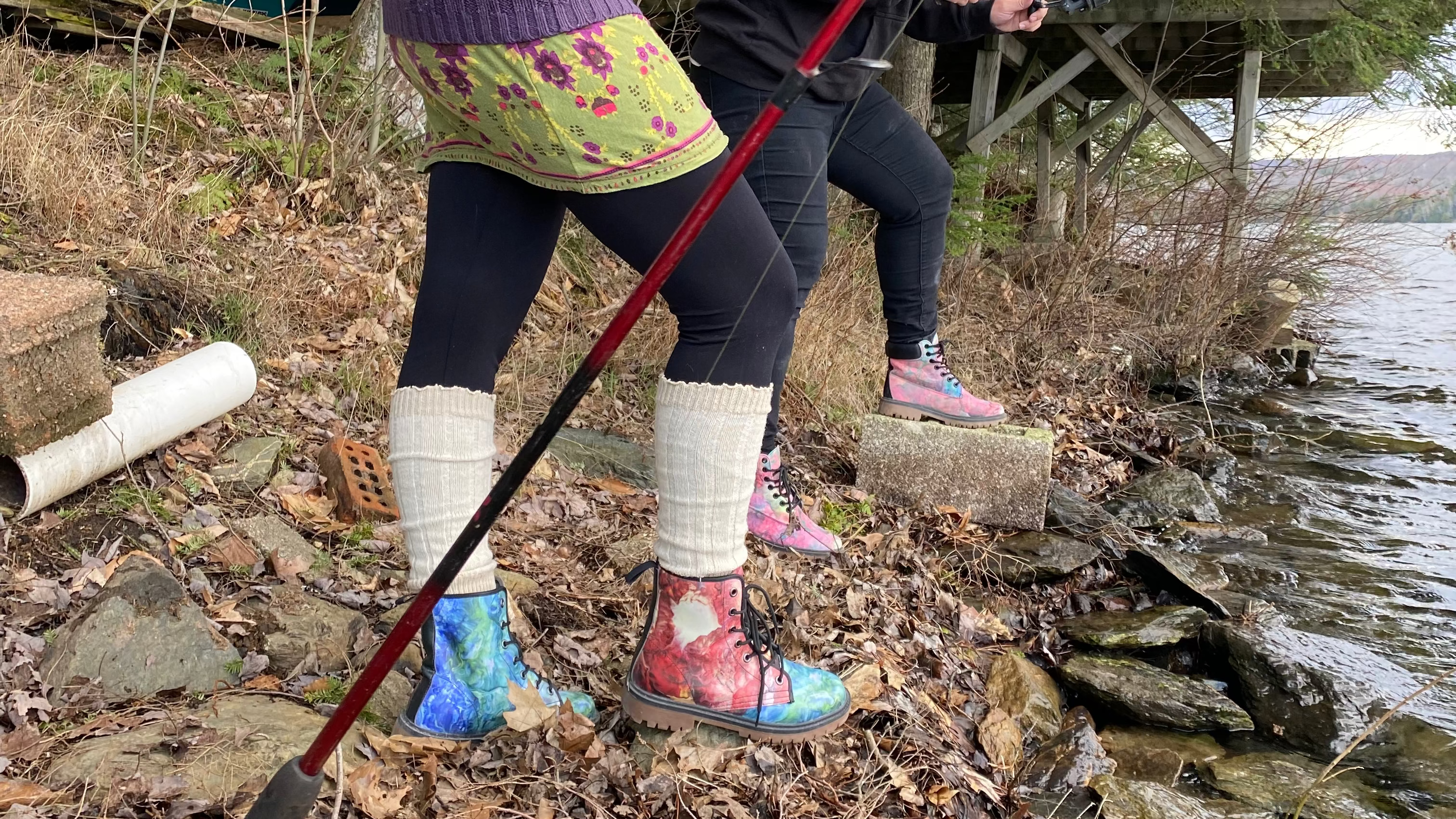 colourful cute combat boots for women