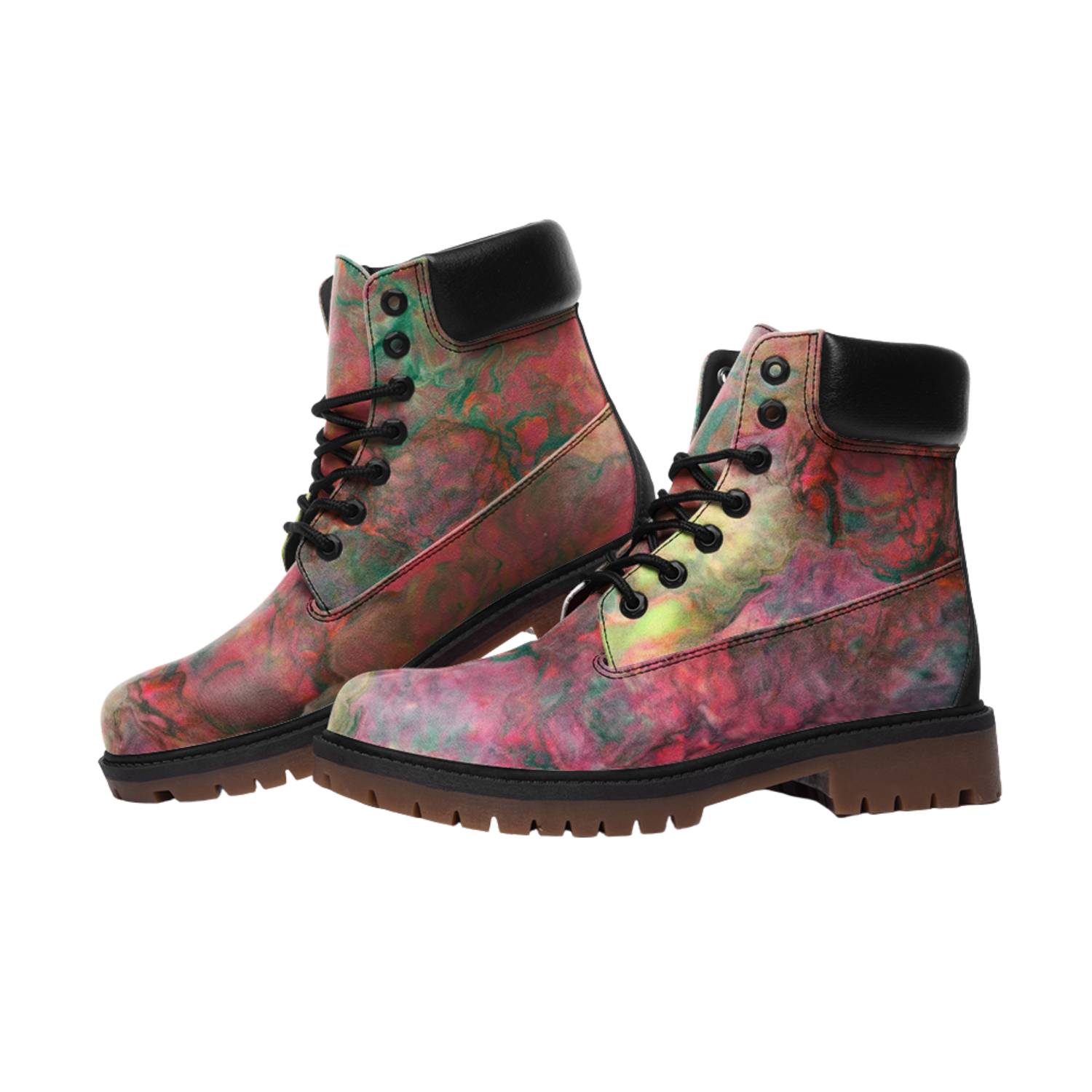 Colourful Cute Combat Boots Pink