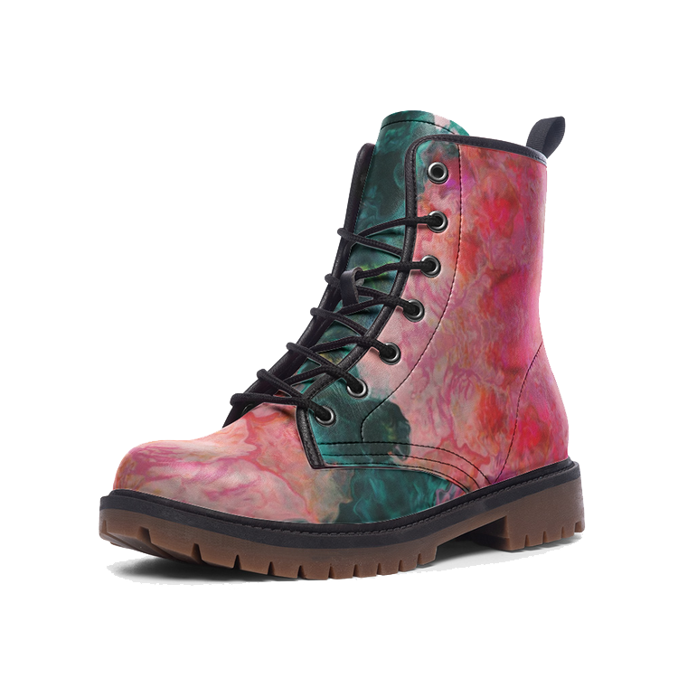 colourful cute combat boots pink and blue