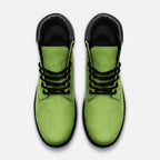 Vegan Suede Boot with Padded Cuff in Green Grass