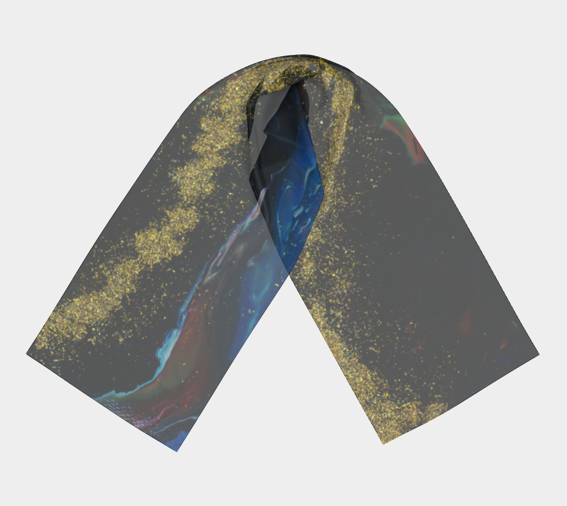 Gold Stream Long Scarf Glitter