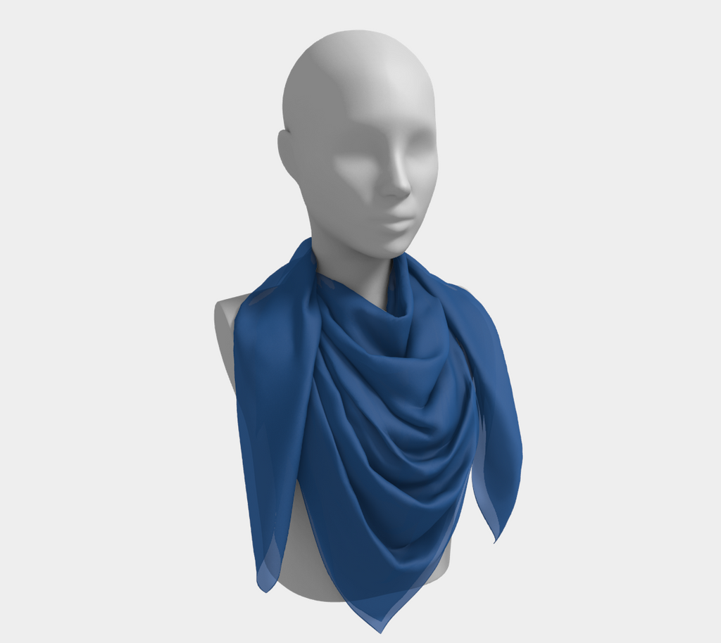 Water Blue Luxury Silk Scarf