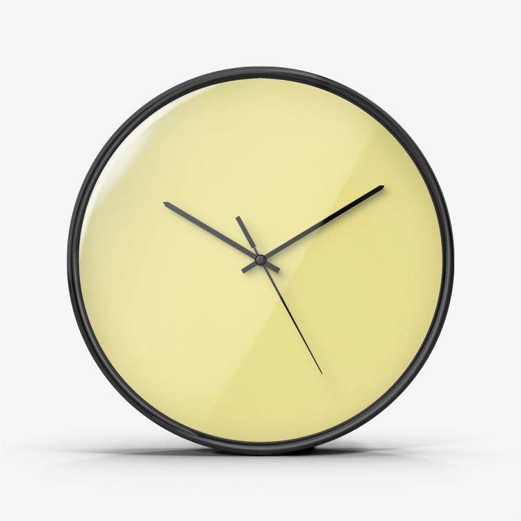 Butter Yellow Numberless Silent Wall Clock
