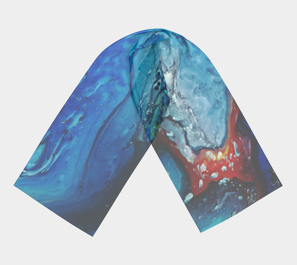 Gold Stream Long Scarf Fire Water