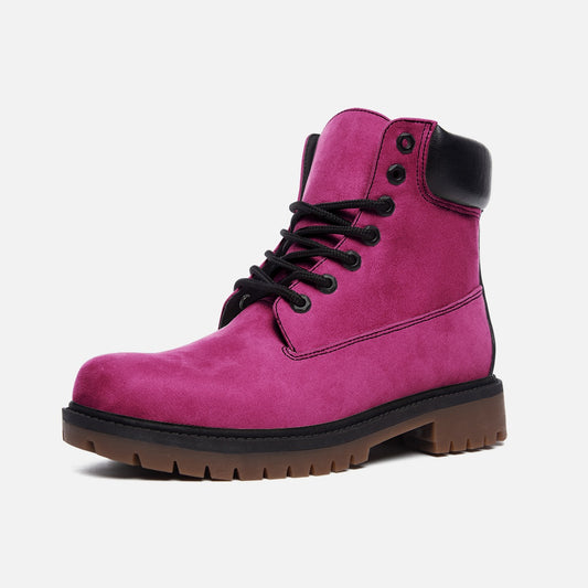 Vegan Suede Boot with Padded Cuff in Fabulous Fuchsia