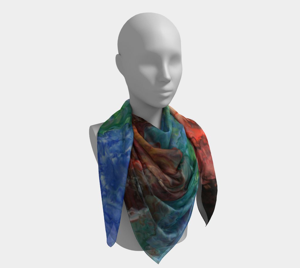 Aura Splash Luxury Silk Scarf Square