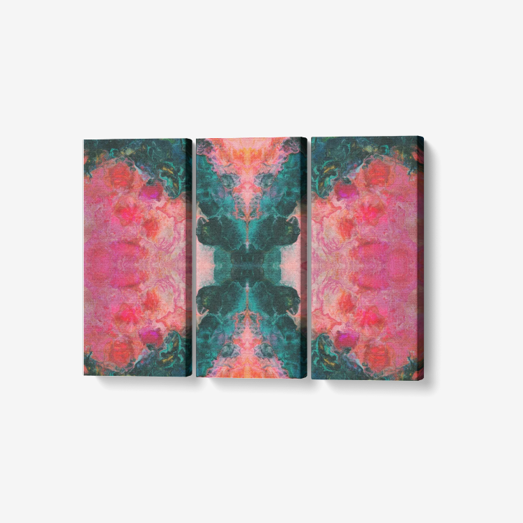 Feel the Borboleta Pattern 3 Piece Canvas Wall Art for Living Room - Framed Ready to Hang 3x8"x18"