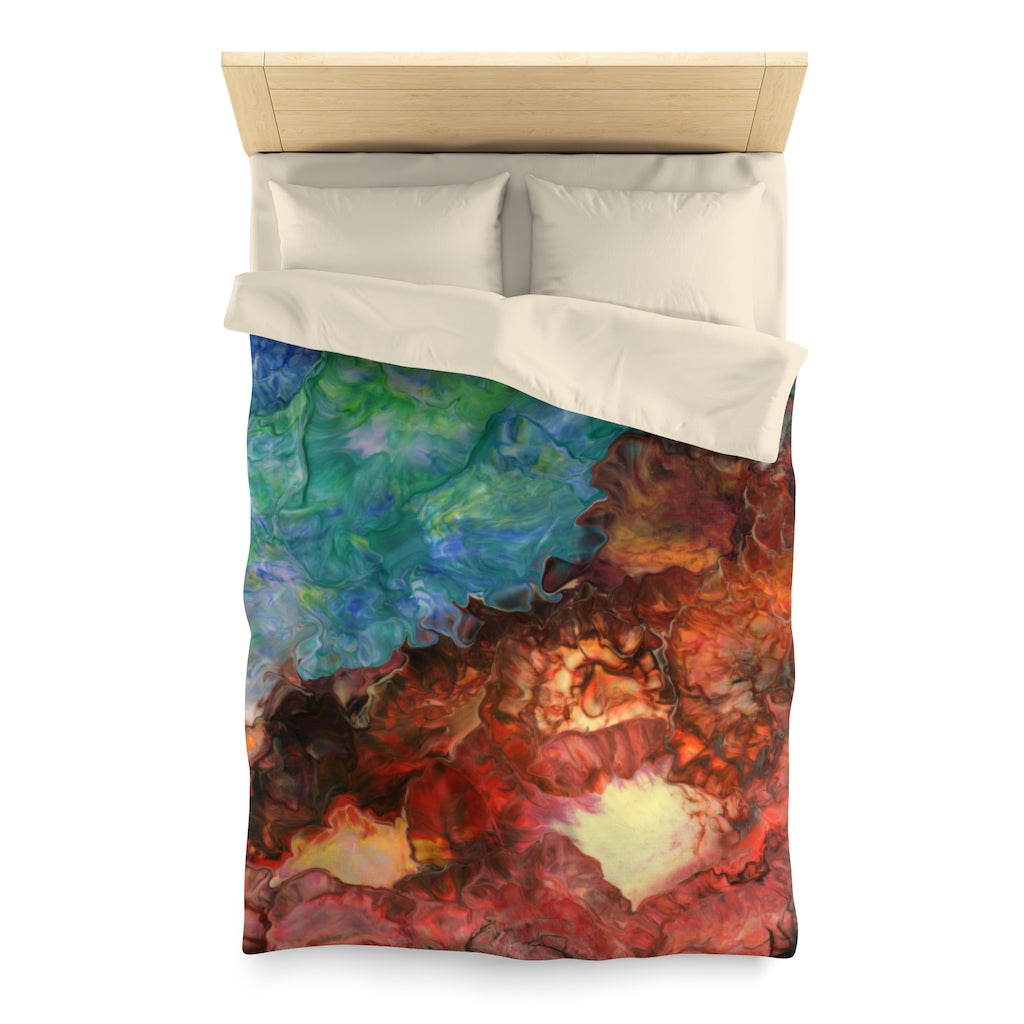 Aura Splash Fire vs Water Microfiber Duvet Cover
