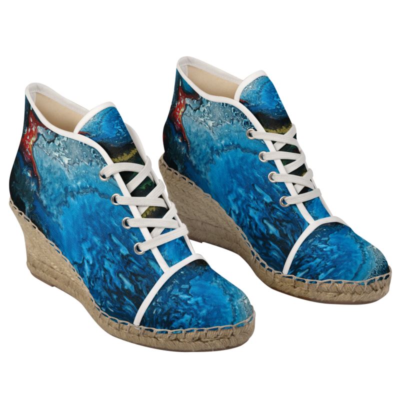 Gold Stream Wedge Espadrilles