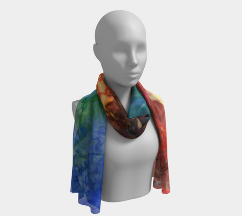 Aura Splash Long Silk Head Scarf