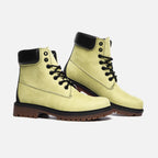 Vegan Suede Boot with Padded Cuff in Butter Yellow