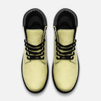 Vegan Suede Boot with Padded Cuff in Butter Yellow