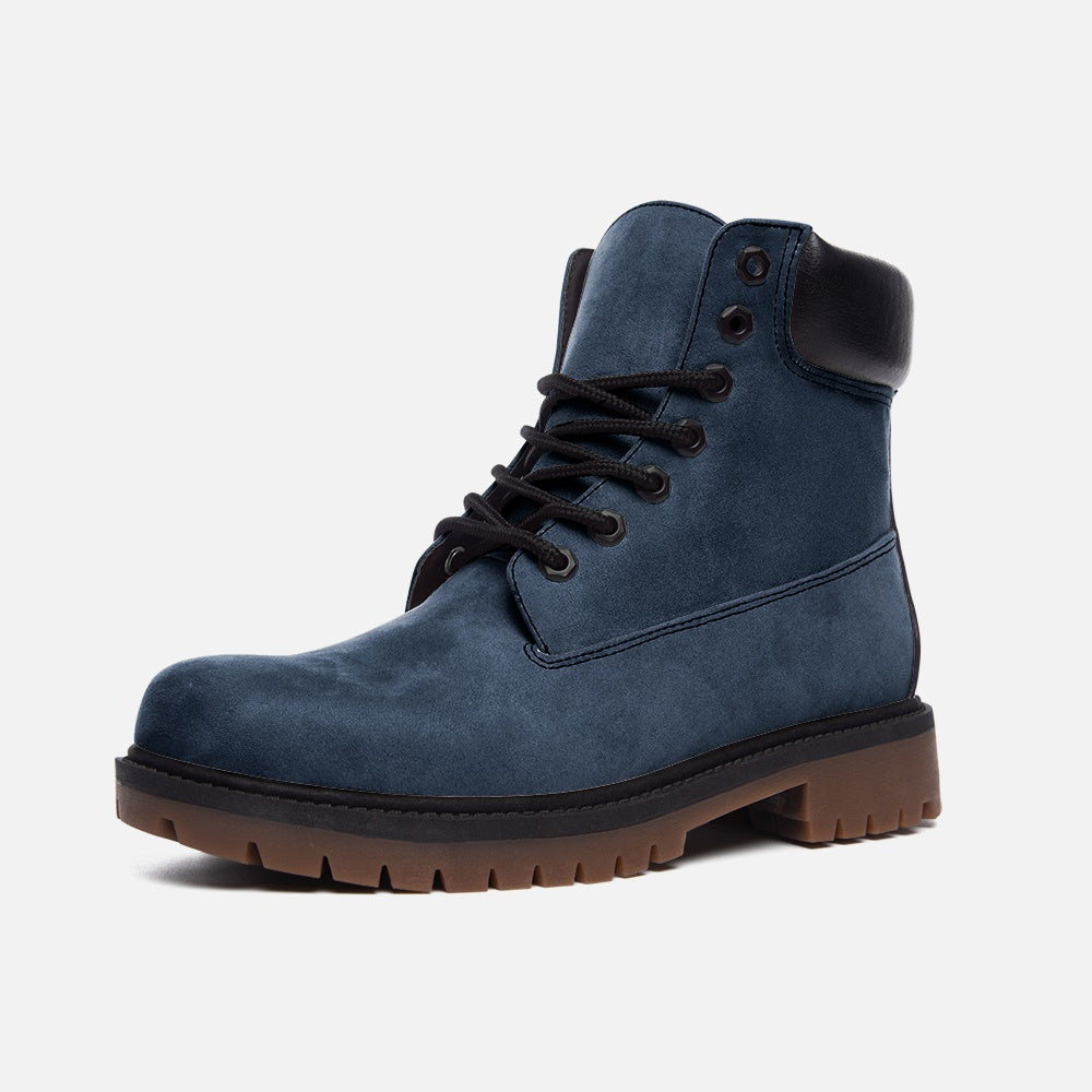 Vegan Suede Boot with Padded Cuff in (In the) Navy