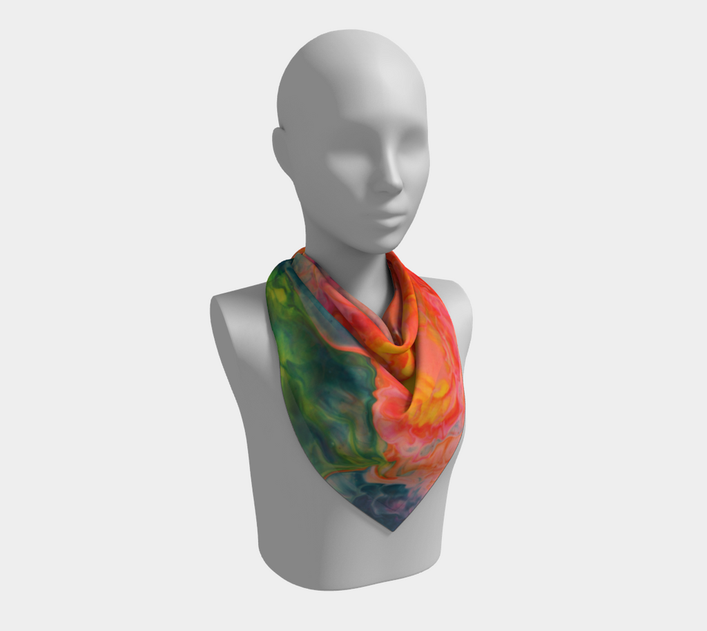 Rainbow Volcano Square Scarf