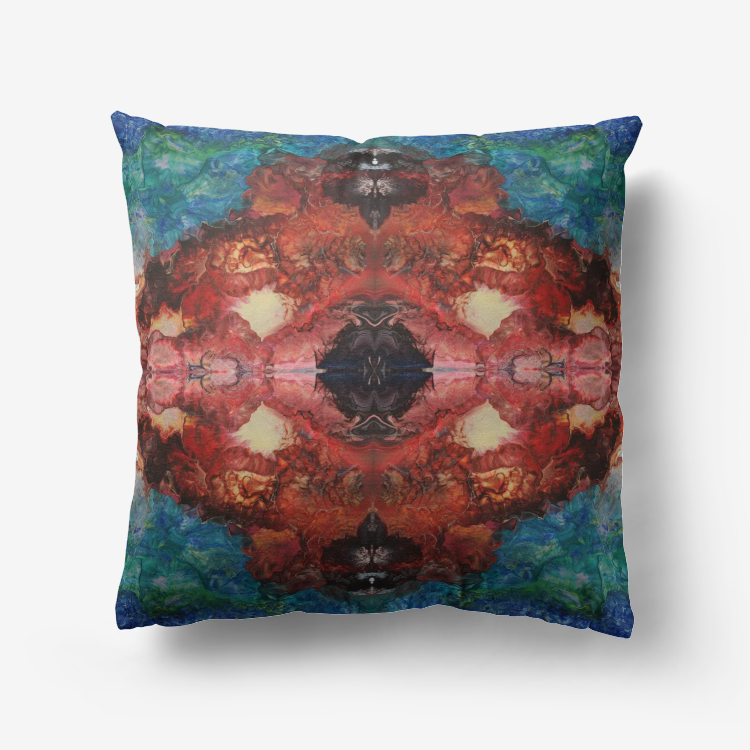 Aura Splish-Splash Brown Home Goods Premium Hypoallergenic Throw Pillow