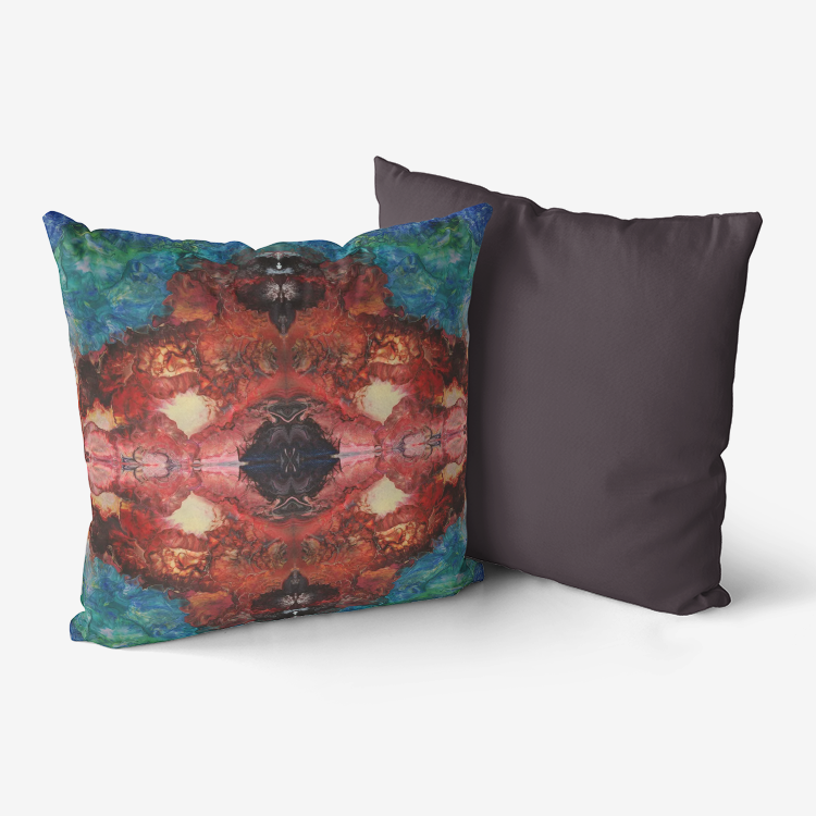 Aura Splish-Splash Brown Home Goods Premium Hypoallergenic Throw Pillow