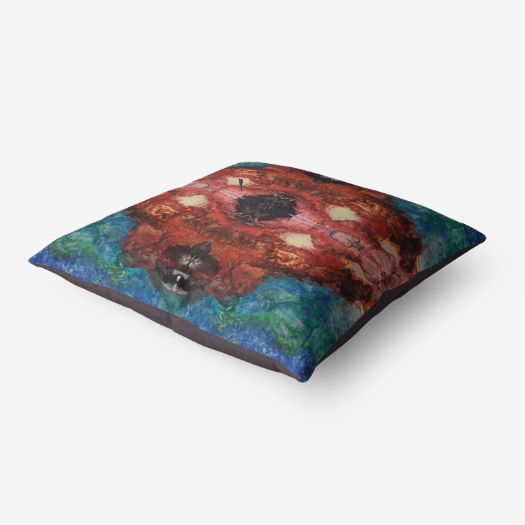 Aura Splish-Splash Brown Home Goods Premium Hypoallergenic Throw Pillow