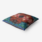 Aura Splish-Splash Brown Home Goods Premium Hypoallergenic Throw Pillow