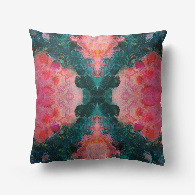 Feel the Borboleta Hibiscus Pink Home Goods Premium Hypoallergenic Throw Pillow