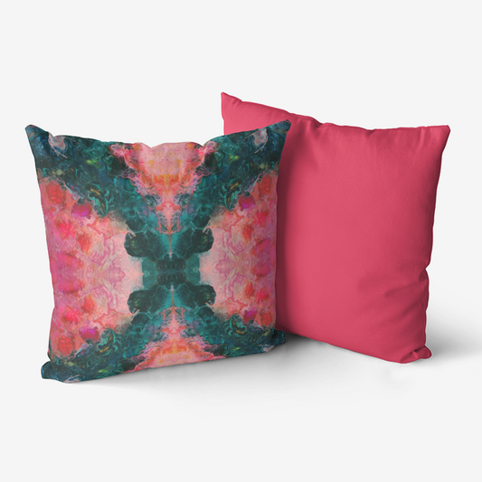 Feel the Borboleta Hibiscus Pink Home Goods Premium Hypoallergenic Throw Pillow
