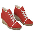 Cherry Red Ladies Wedge Espadrilles