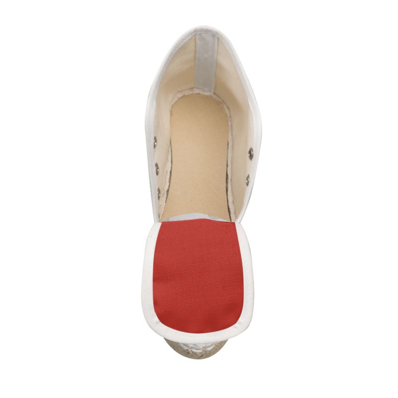 Cherry Red Ladies Wedge Espadrilles