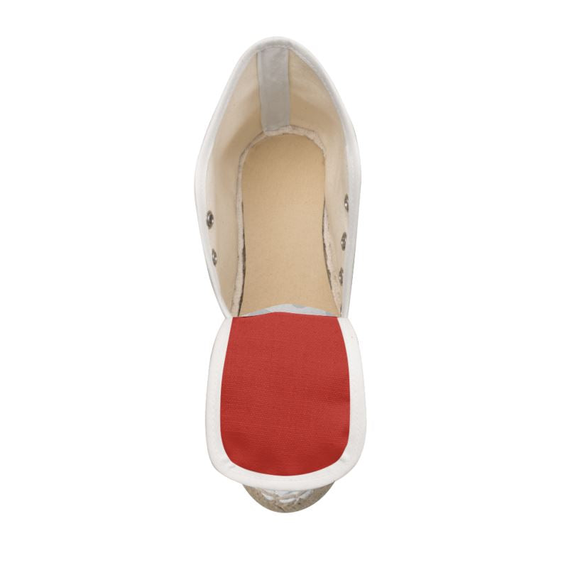 Cherry Red Ladies Wedge Espadrilles