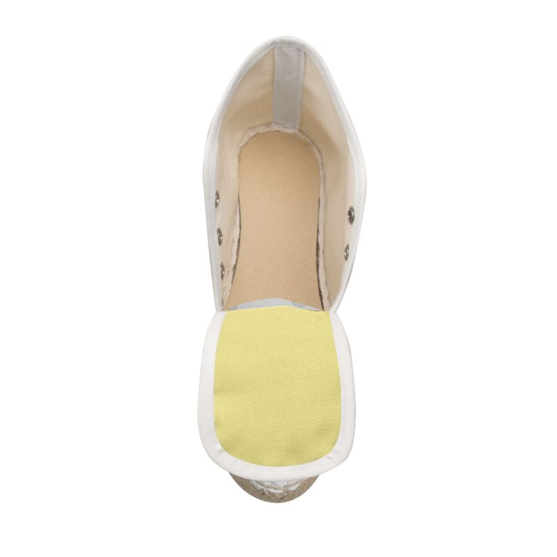 Butter Yellow Ladies Wedge Espadrilles