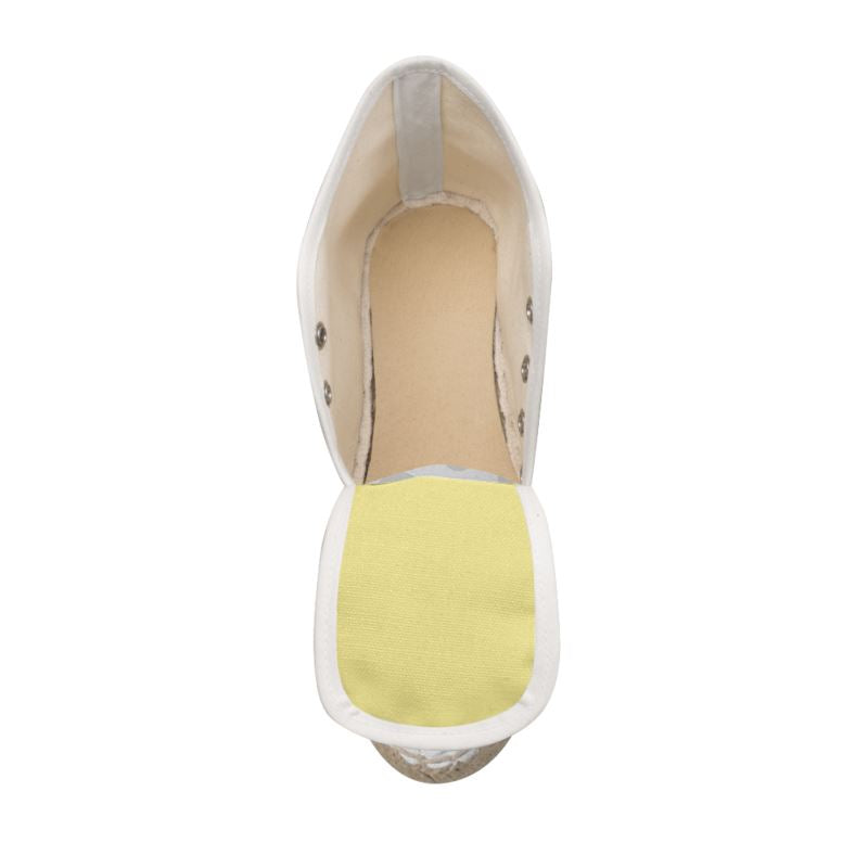 Butter Yellow Ladies Wedge Espadrilles
