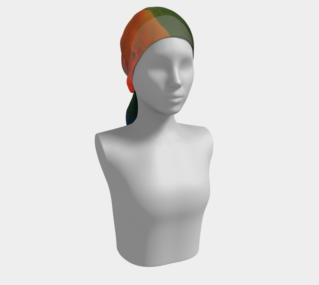 Rainbow Mountain Long Silk Head Scarf