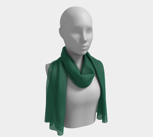 Bright Green Long Silk Head Scarf