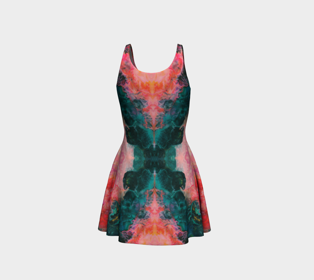 Feel the Borboleta Pattern Flare Dress