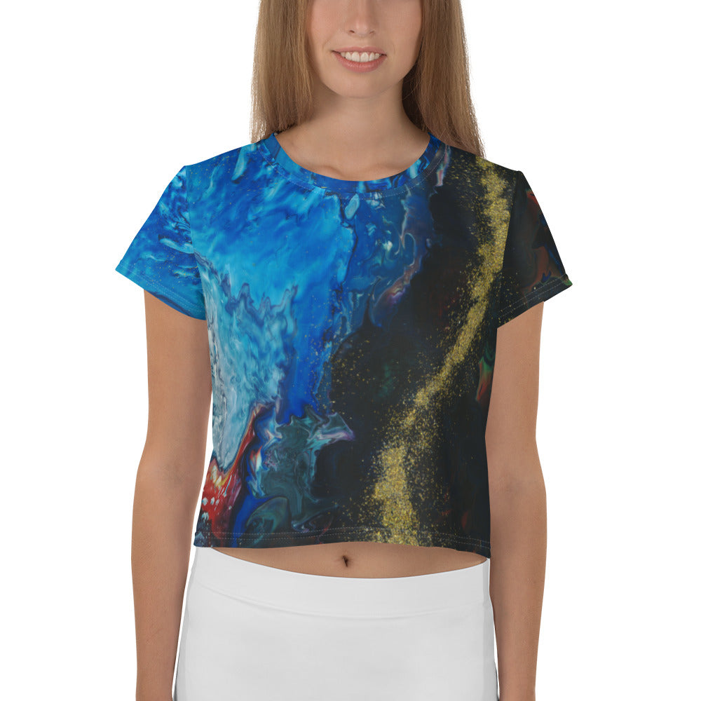 Gold Stream Crop Tee