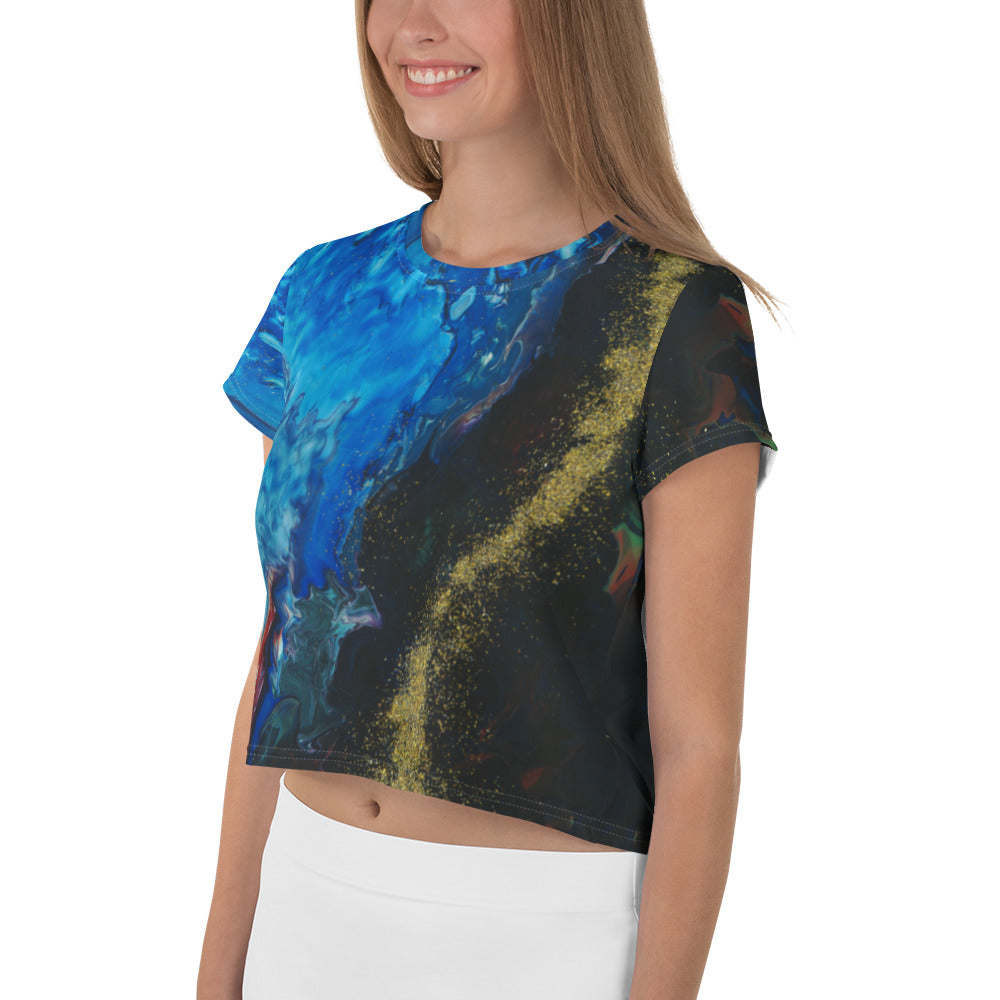 Gold Stream Crop Tee