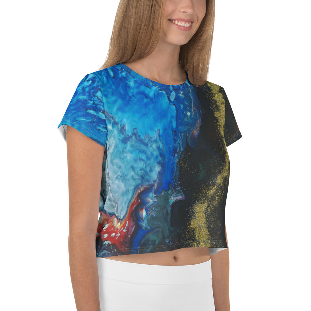 Gold Stream Crop Tee