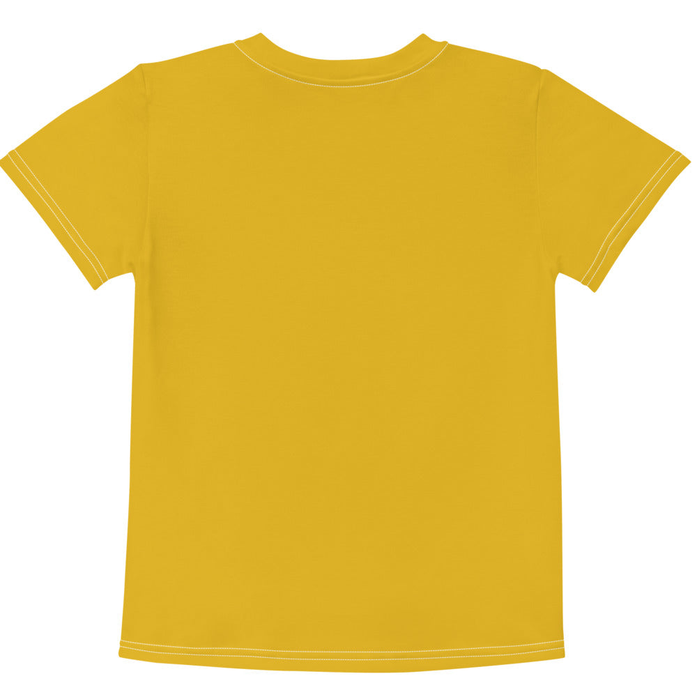 Gender Neutral Kids' Crew Neck T-Shirt in Gold Tooth