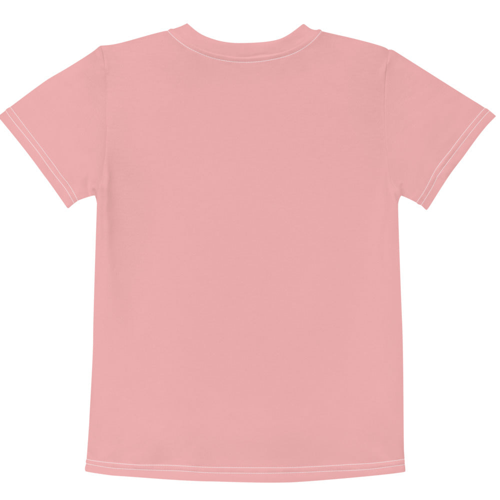 Gender Neutral Kids' Crew Neck T-Shirt in Pink Petal