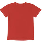 Gender Neutral Kids' Crew Neck T-Shirt in Cherry Red