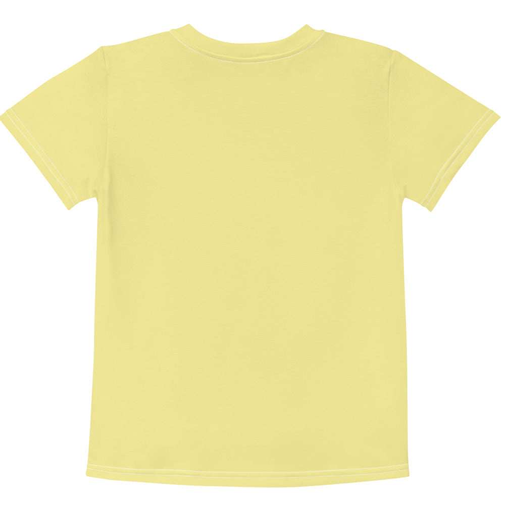 Gender Neutral Kids' Crew Neck T-Shirt in Butter Yellow