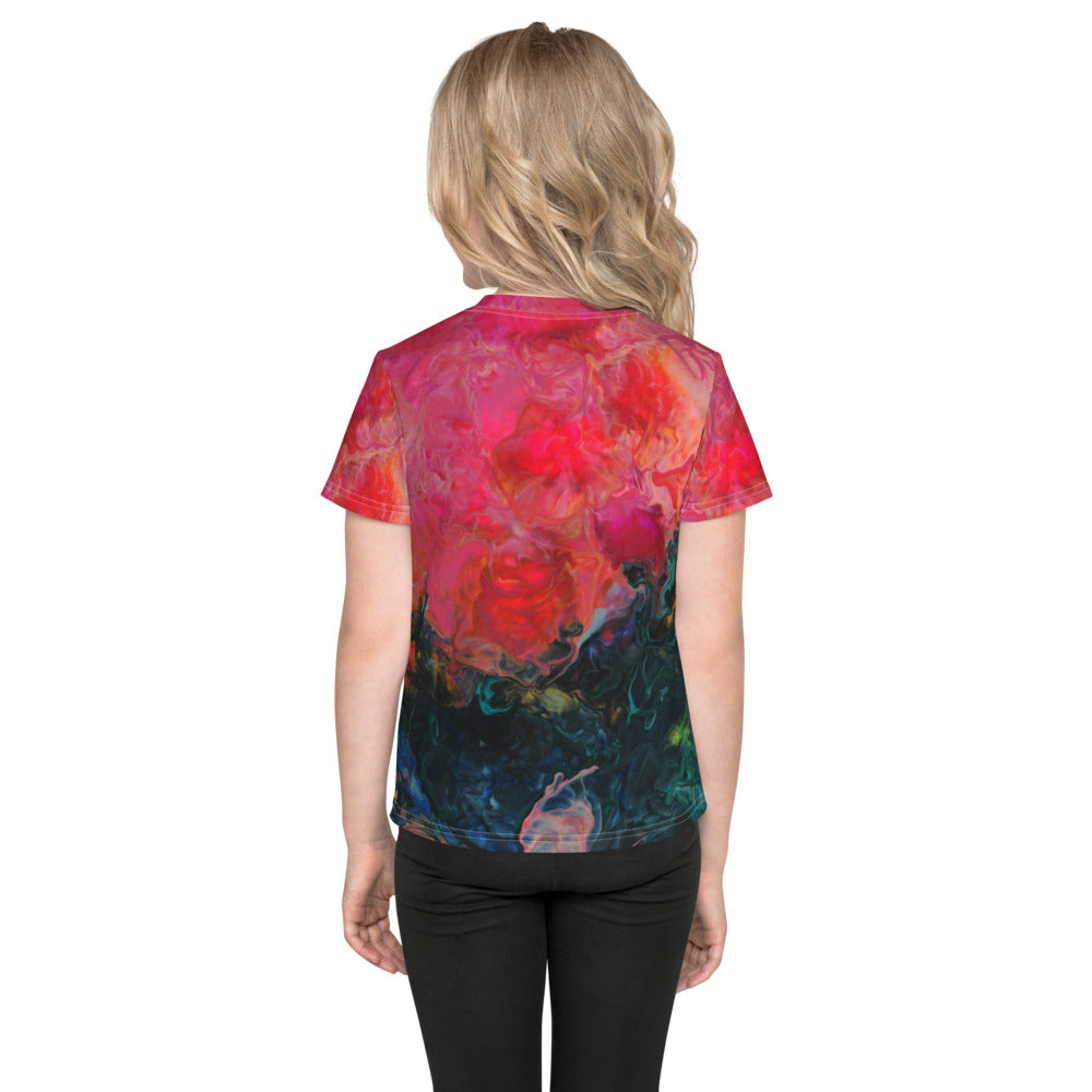 Gender Neutral Kids' Crew Neck T-Shirt in Feel the Borboleta