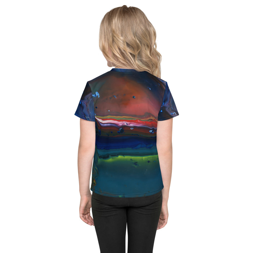 Gender Neutral Kids' Crew Neck T-Shirt in Northern Light