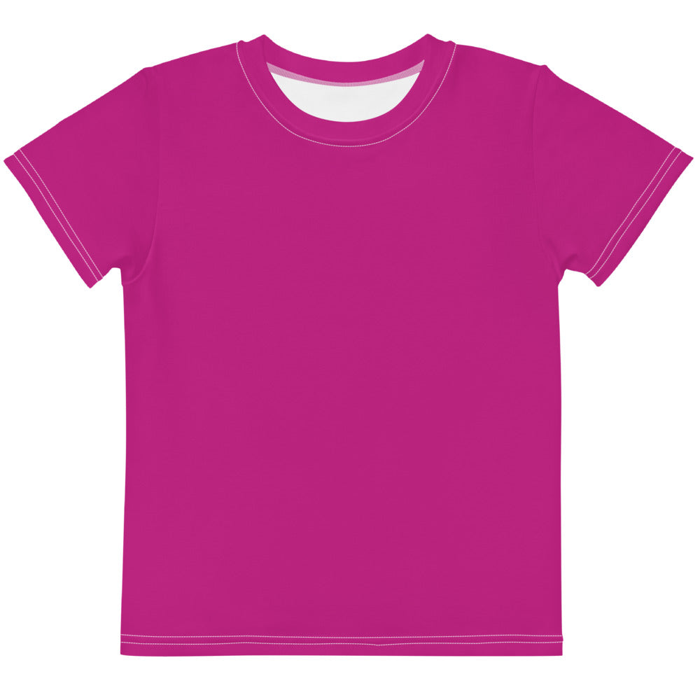 Gender Neutral Kids' Crew Neck T-Shirt in Fabulous Fuchsia