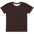 Gender Neutral Kids' Crew Neck T-Shirt in Chocolate Brown
