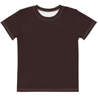 Gender Neutral Kids' Crew Neck T-Shirt in Chocolate Brown