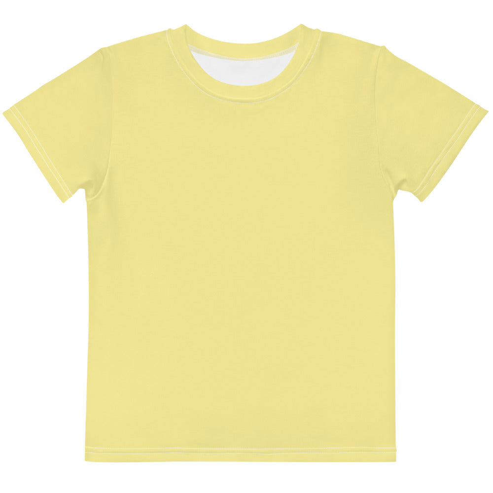 Gender Neutral Kids' Crew Neck T-Shirt in Butter Yellow